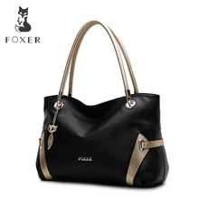 FOXER женская сумка из натуральной мягкой кожи сумки на плечо модные однотонные разноцветные женские сумки