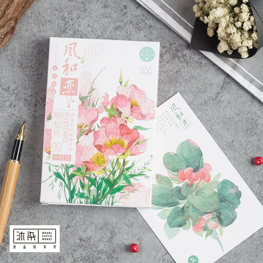 

30sheets/LOT Wind And Flower Postcard /Greeting Card/Wish Card/Christmas and New Year gifts