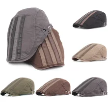 Men Stylish Striped Cotton Adjustable Golf Driving Beret Outdoor Hat CSHAT0228