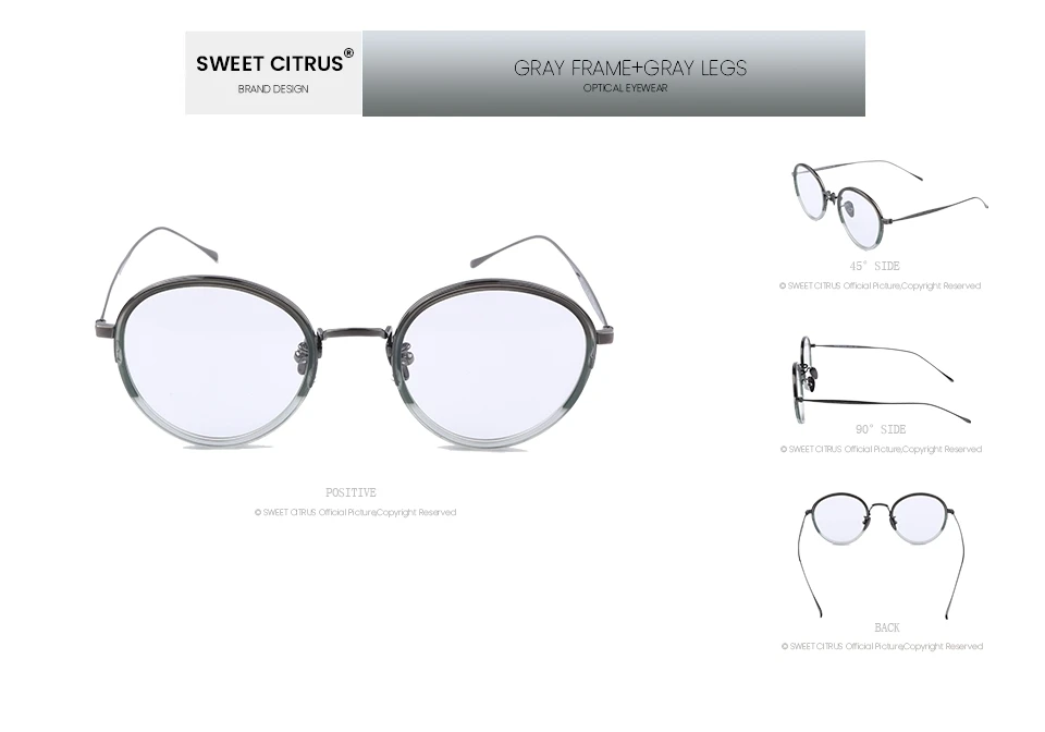 Сладкие цитрусовые B титановые круглые очки Оптические винтажные Золотые очки от близорукости очки женские очки