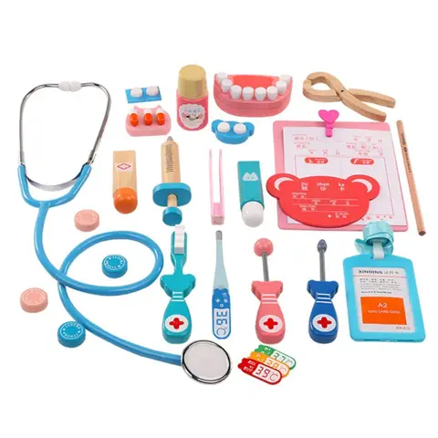 Jogar de Madeira Brinquedos para Crianças o Envio Gratuito de Crianças Doutor Brinquedos Role-playing Jogos Fingir Kit Médico Conjunto Jogar