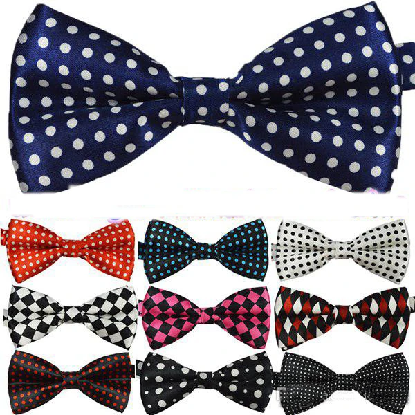New Mens Bowties b  aby boy bow tie men's ties men's bow ties men bow tie pure color bowtie Star Check Polka Dot Stripes100pcs