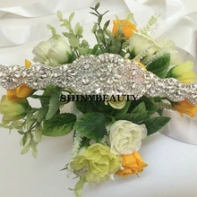 ShiDianYi серебряные стразы аппликация пояс невесты кристалл жемчуг ленты Свадьба для свадебная одежда подружки невесты платья 10PCS-RA118-Y515