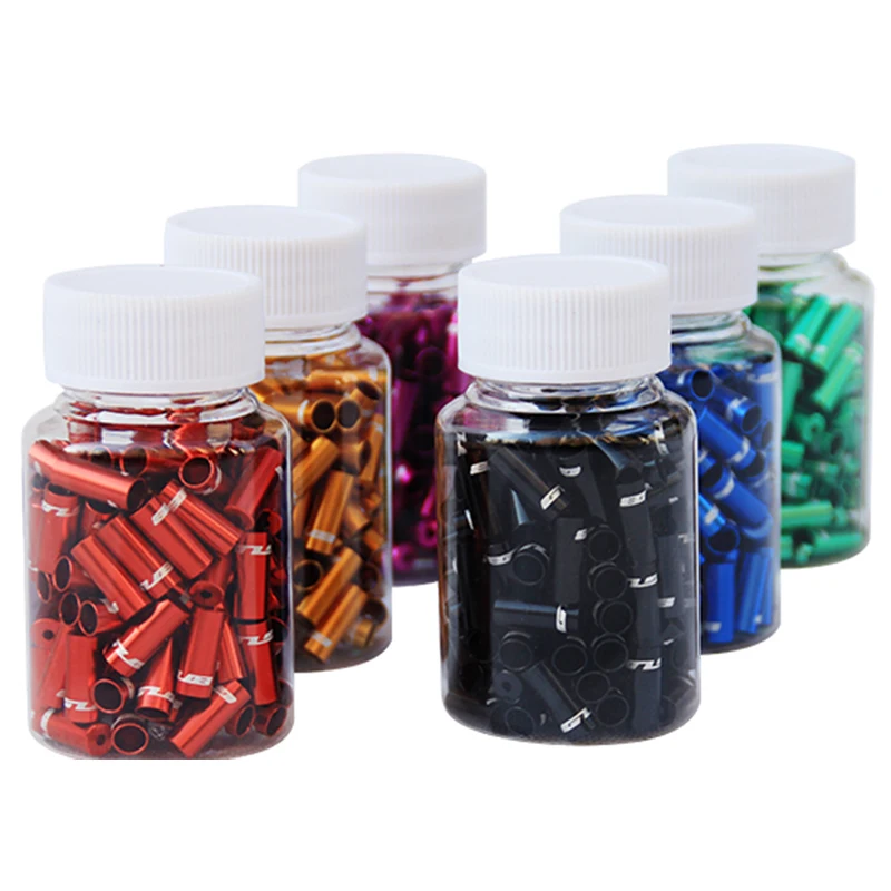 CNC 5mm Shift Brake Cable 4mm Bike Derailluer Housing Cap Line Outer Crimp Tips Aluminum Ring Ferrule Inner Cable End RED