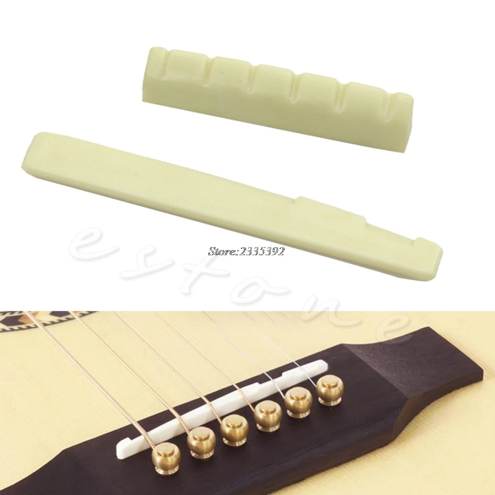 1 Set Universal Bone Bridge Pins Nail Nut Saddle Part For Acoustic Folk