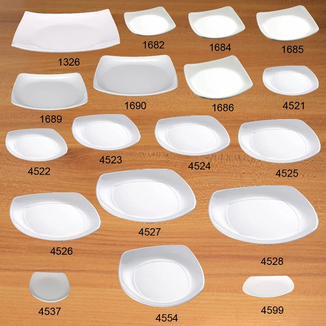 Melamine Dinnerware Dinner Plate Square Warped Angle Dish Western