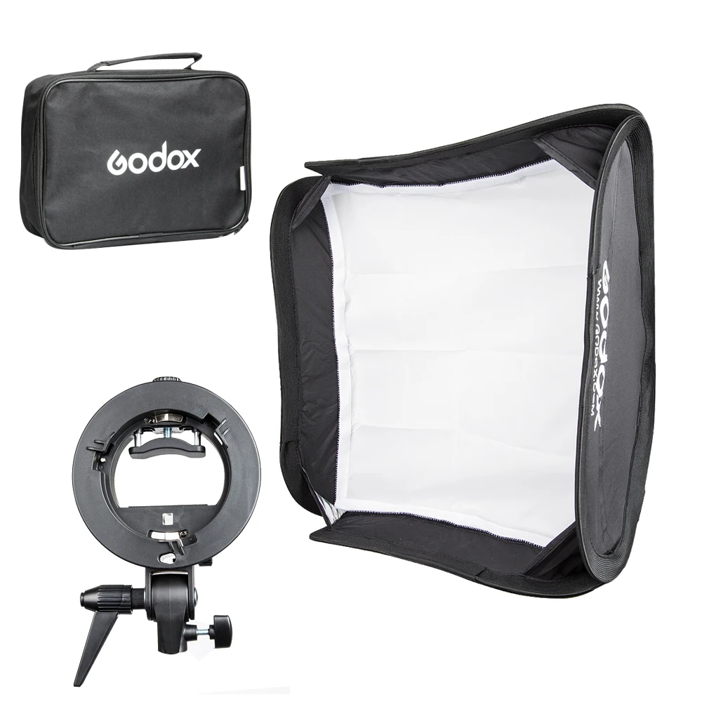 Godox Handy Speedlite софтбокс 40*40 см 15," с s-образным кронштейном Bowens крепление с сумкой для студийного фото освещения