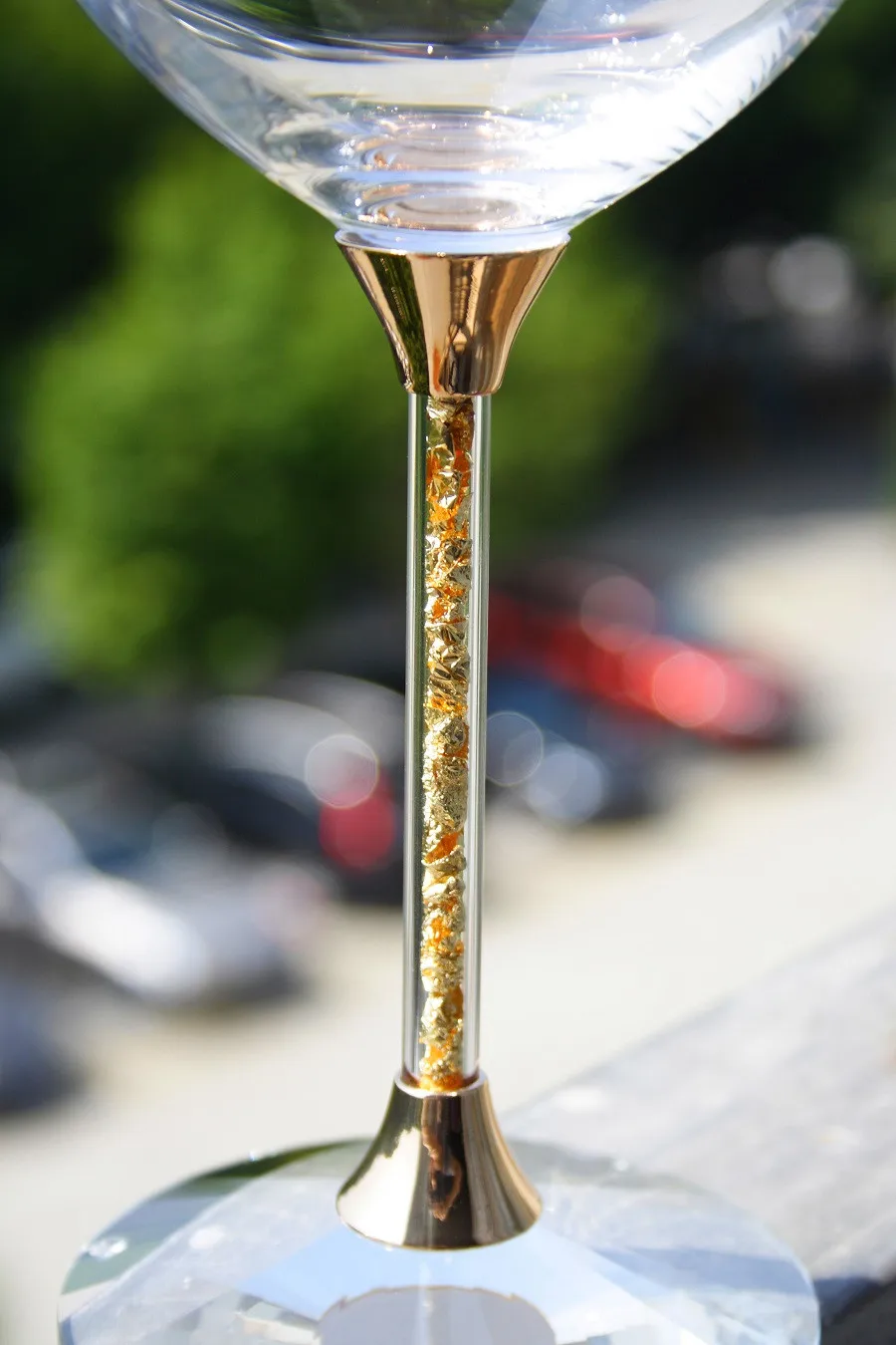 Золотой стебель бессвинцовый Кристалл Свадебные питьевые очки набор с золотой фольгой в стебле