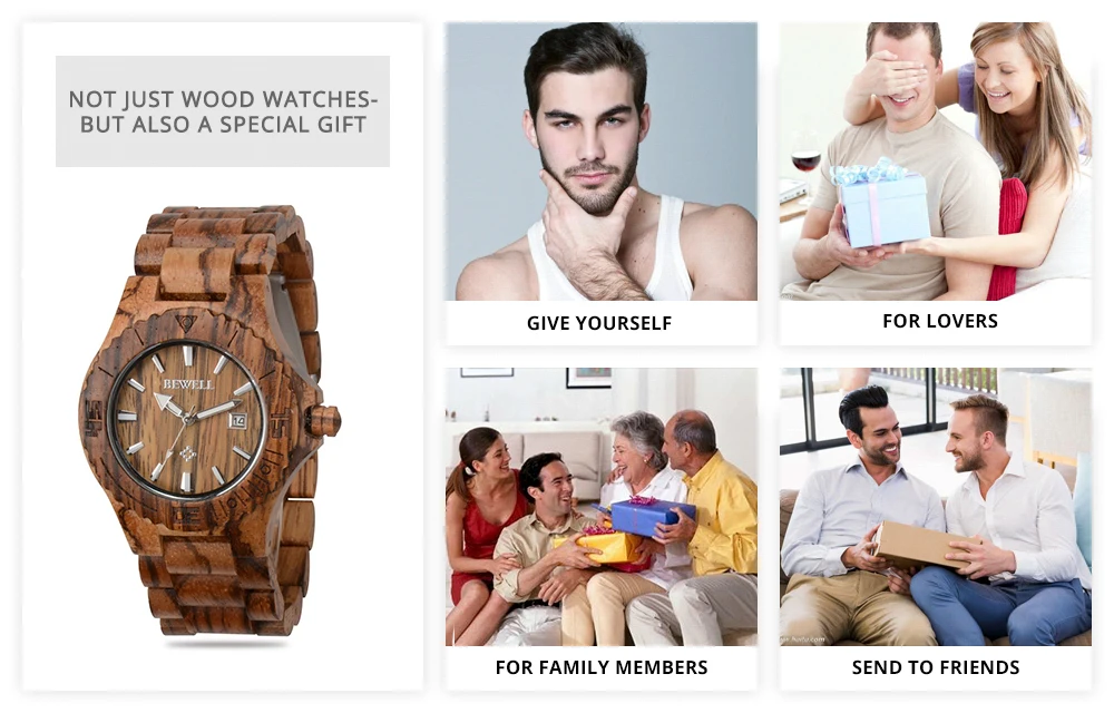 BEWELL WOODEN WATCH