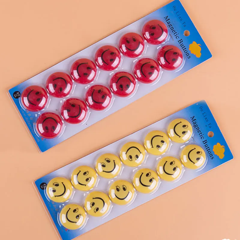 

Hot Round Cartoon Smile Face Refrigerator Sticker Fridge Magnet Toy 6 Pcs MDD88