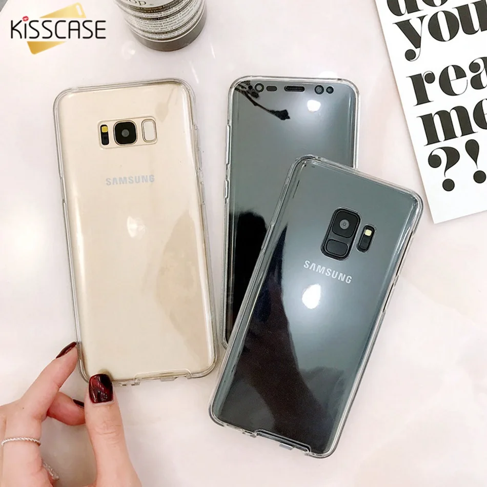 KISSCASE 360 Полный Защитный чехол для Samsung Galaxy A3 A5 A7 J3 J5 J7 2016 2017 прозрачный силиконовый