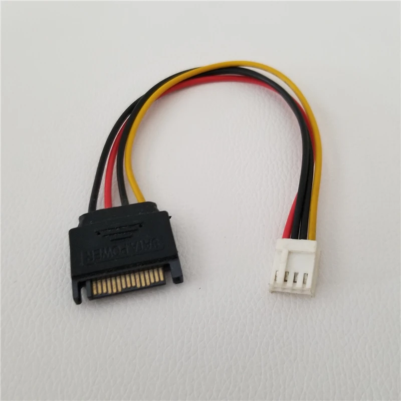1 PCS SATA Cable 15Pin to 4Pin FDD Floppy Male to Female Power Cable