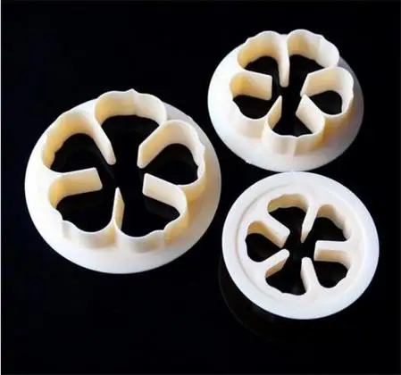3pcs Rose Flower Kitchen Cookie Mold Plunger Cutter Fondant Sugarcraft Moulds Cake Tools Decoration