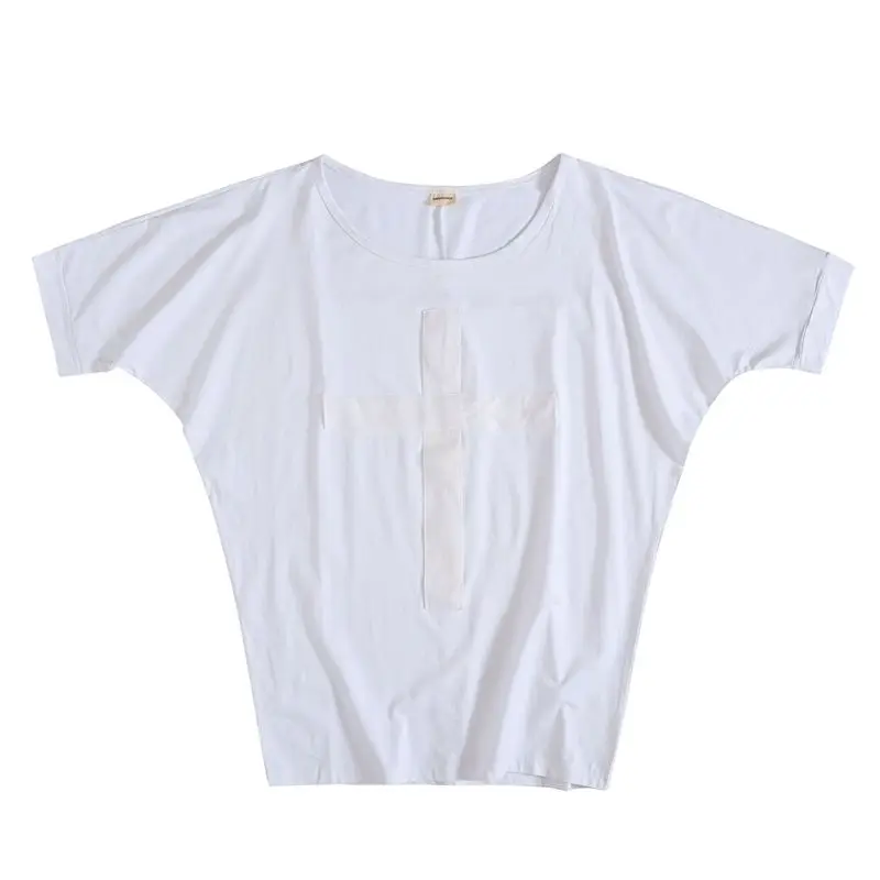 Summer loose batwing sleeve cross applique male short-sleeve t-shirt batwing shirt male plus size t-shirt Summer loose batwing sleeve cross applique male short-sleeve t-shirt batwing shirt male plus size t-shirt
