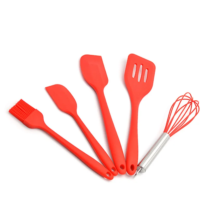 5pcs/Set Whisk Silicone Pastry Cooking Baking Scraper Pastry Healthy