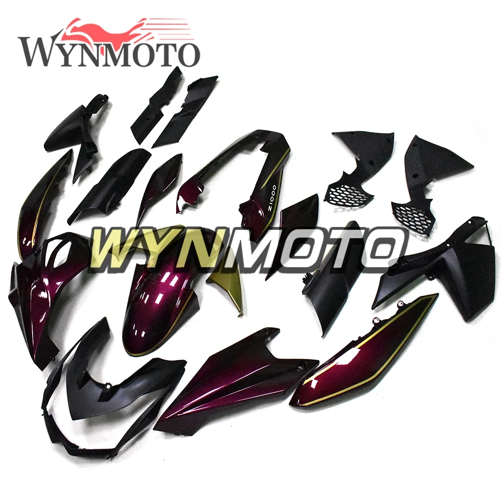 

Full ABS Injection Plastics Motorcycle Fairing Kit For Kawasaki Z1000 2010 2011 2012 2013 2014 2015 Cowlings Dark Red Black Hull