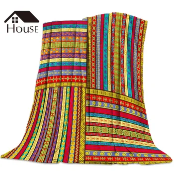 

BIGHOUSES Throw Blanket Afrian Ethnic Pattern Throw Blanket Soft Warm Microfiber Blanket Flannel Blanket