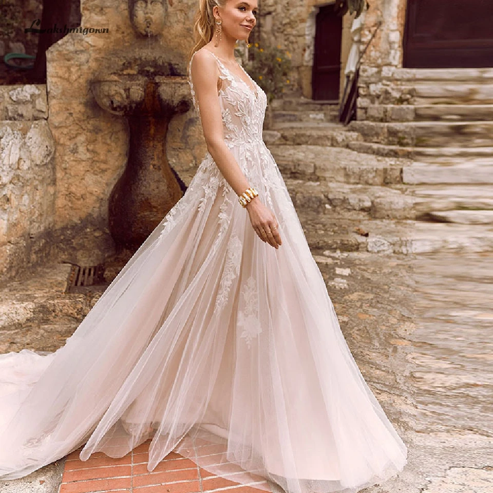 vintage lace a line wedding dresses