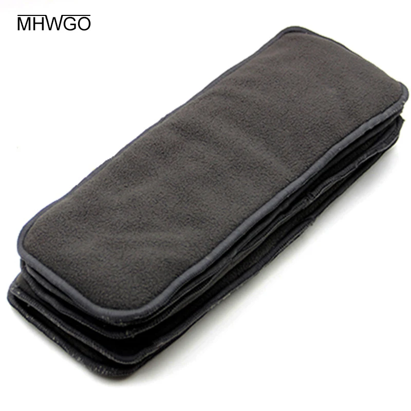 

MHWGO Diapers For Newborns Muslin Diapers Washable Newborn Cloth Diaper Nappy Liners Insert Goods Washable Bamboo Fiber 1PC