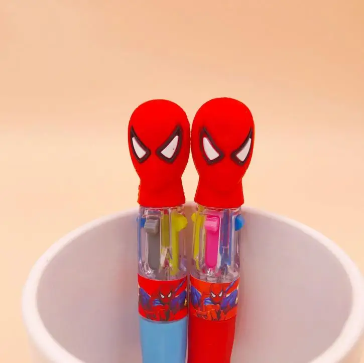 4 шт. Kawaii Mini Spiderman Hero 4 цвета короткая и толстая Шариковая ручка для школы и офиса подарочные канцелярские принадлежности Papelaria Escolar