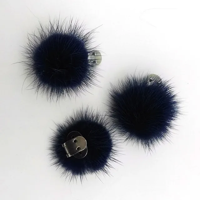 GZhilovingL Special Genuine Mink Fur Pom pom shoes Clip Fashion Winter Women Hats Accessories Fur Clothing Hair Band Accessories