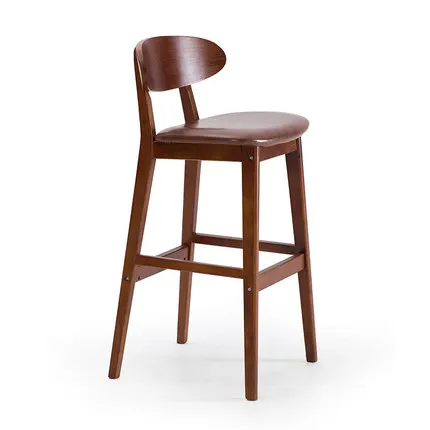 Качественные простые высокие барные стулья из твердой древесины, креативные барные стулья в стиле ретро - Цвет: Q