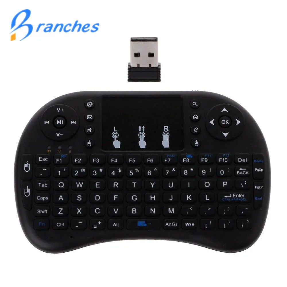 Мини i8 Беспроводная Клавиатура 2 4 ГГц английские буквы мульти медиа Air mouse пульт