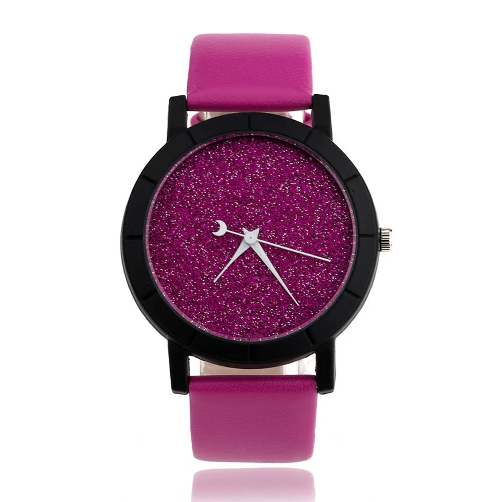 Женские повседневные часы со звездами, минималистичные модные часы из искусственной кожи, женские часы-браслет, роскошные Брендовые Часы Reloj Mujer