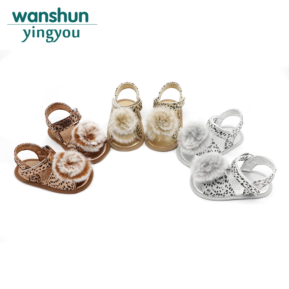 

New arrivals baby girls Sandal Adorable Anti-slip cute ball Leopard print infant shoes summer footwear toddler cool bebes shoe