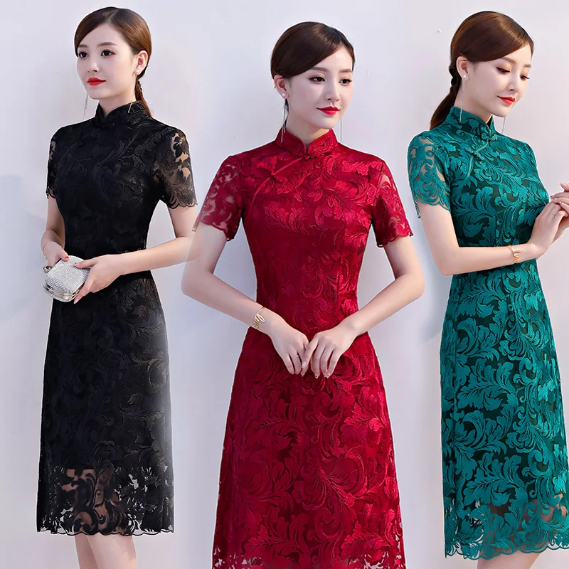 Nagodo кружева платье Чонсам 2018 новый летний женский Улучшенная ароматный Шанхай платье Vestido cheongsam ретро Китайский Ципао