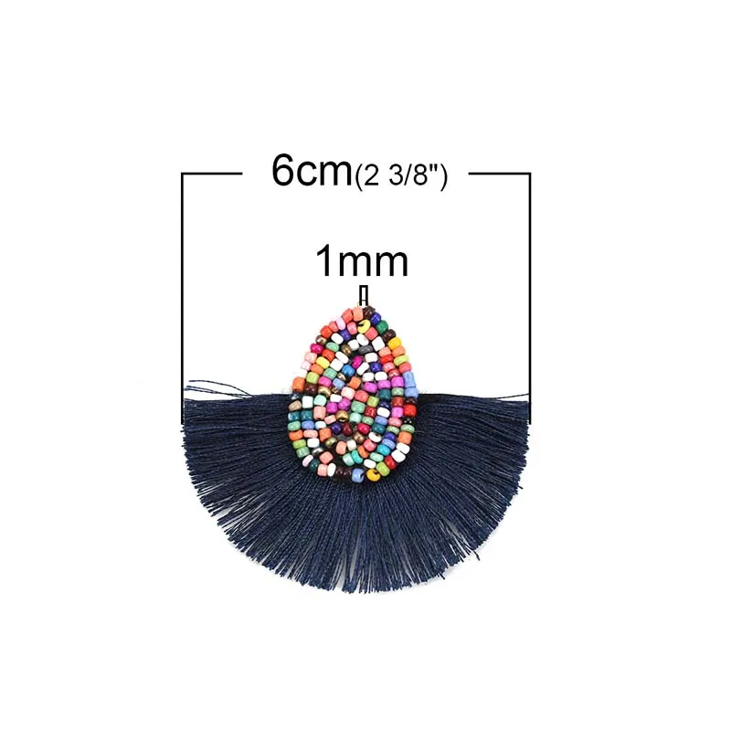 3 шт. полиэфирные Подвески с кисточками и бусинами в форме капли, разноцветные аксессуары для одежды, украшения из ткани, сделай сам, изготовление ювелирных изделий - Цвет: 10
