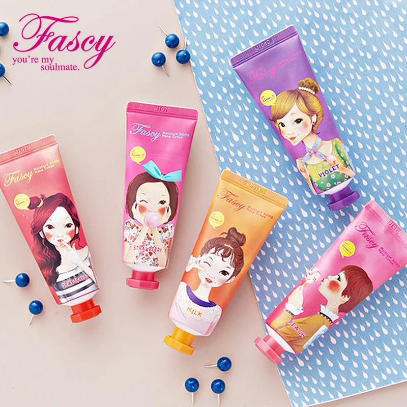 

Hot Korean cosmetics Fascy Moisture bomb perfume Hand Cream with violet peach grapefruit strawberry milk 5 flavor 80ml hand care