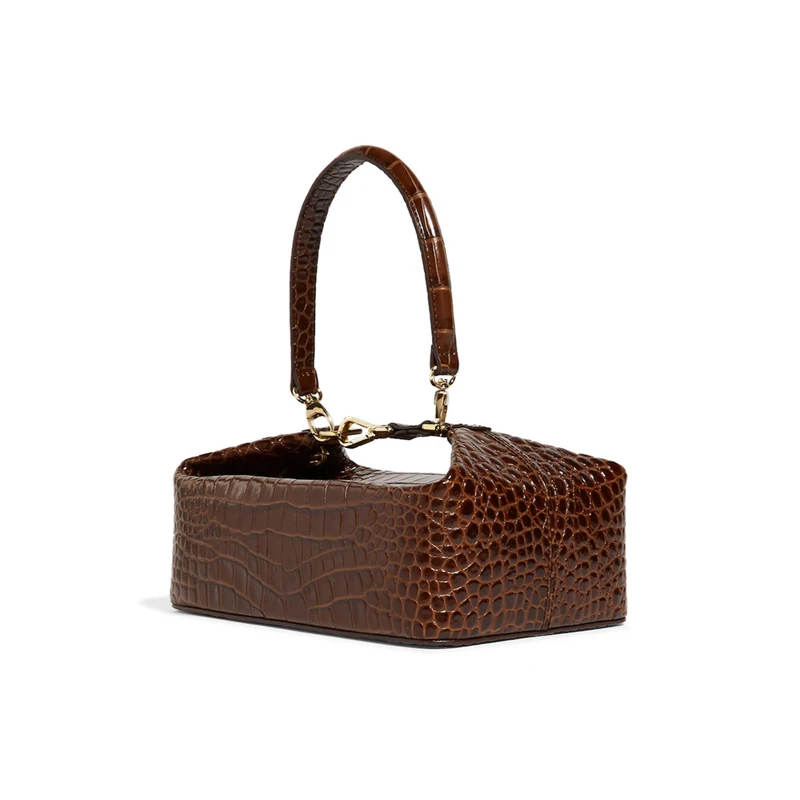

Vintage Baguette Bag for Ladies Crossbody Bag Black Leather Clutch Box Tote Cross Body Purse Famous Brand Woman Handbags 2019