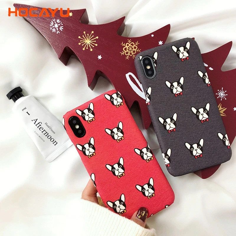 HOCAYU Cute Cartoon Back Fabric Soft TPU Phone Case For