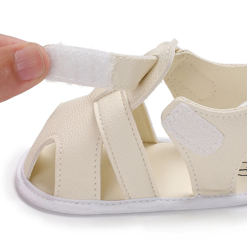 Сандалии для новорожденных мальчиков и девочек; однотонные летние сандалии на мягкой подошве для младенцев 0-18 месяцев