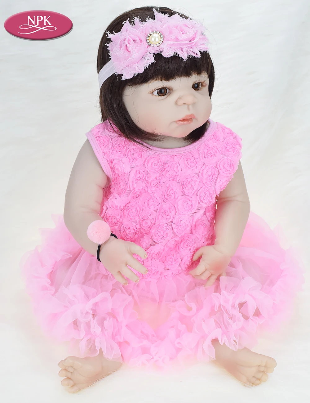 NPK 57CM Full Body Silicone Real Reborn Baby Girl Doll Toys Realisitic Newborn Lifelike Babies Princess Doll Menina Bebe Bonecas (12)