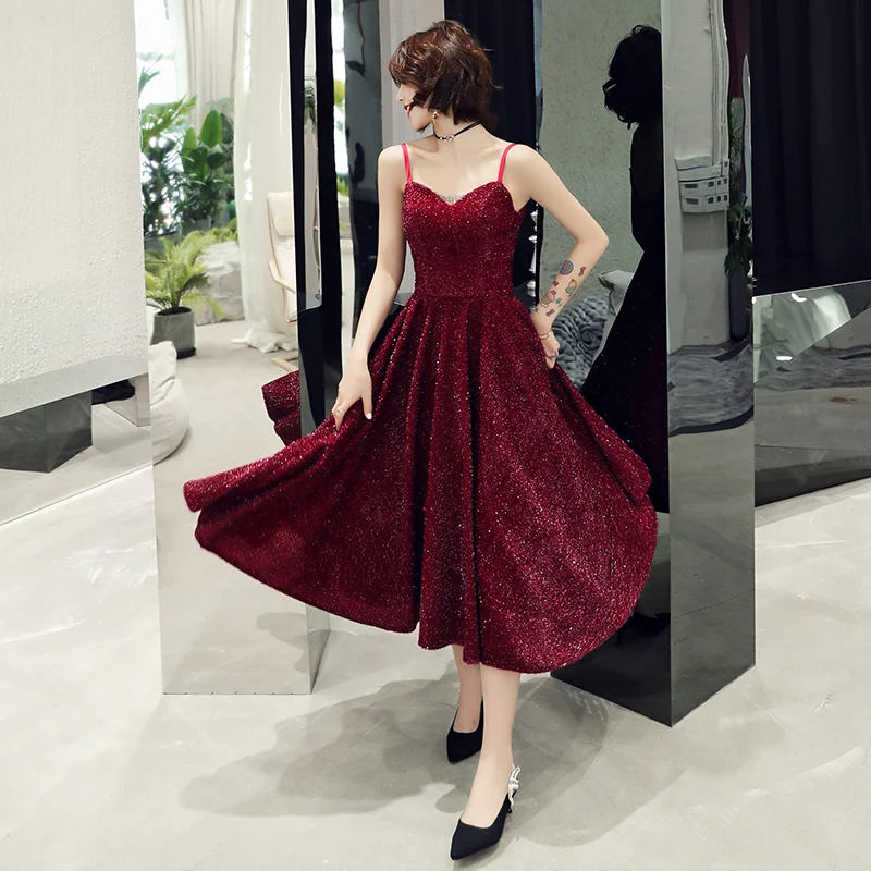 Вэй Инь 2020 Vestido De Festa Новый дизайн сексуальное формальное платье бордовое милое