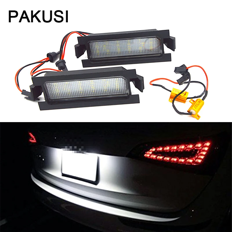 PAKUSI 1Pair Car LED License Plate Lights 12V For Hyundai i30 11 17 accessories White SMD3528