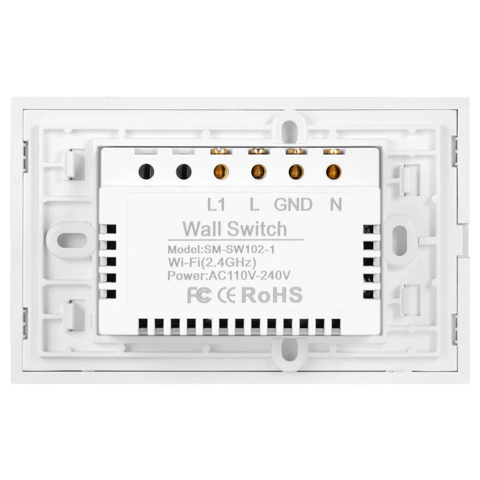 US Standard 10AGang Smart WIFI Switch 3 Gang 1 way Touch Panel,Wireless Remote Wifi Light Switch,Works With Alexa Google Home -5