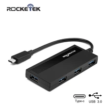 Rocketek мульти otg usb type c 3,0 концентратор 4 порта type-c адаптер usb-c разветвитель интерфейс питания для MacBook Air ПК Аксессуары для ноутбуков