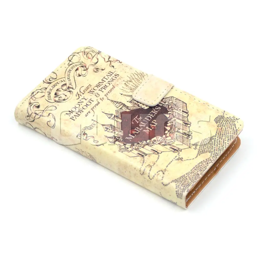 The Marauders Map Leather Wallet Case for Samsung Galaxy S4 mini i9190 I9192 I9195