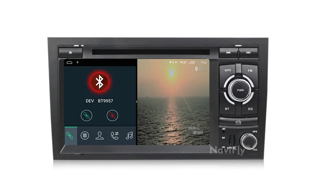 Excellent Navifly 2Din Car Multimedia Player GPS Android 9.1 DVD Automotivo For Audi/A4/S4 2002-2008 Radio Quad Cores RAM 2GB ROM 32GB 17