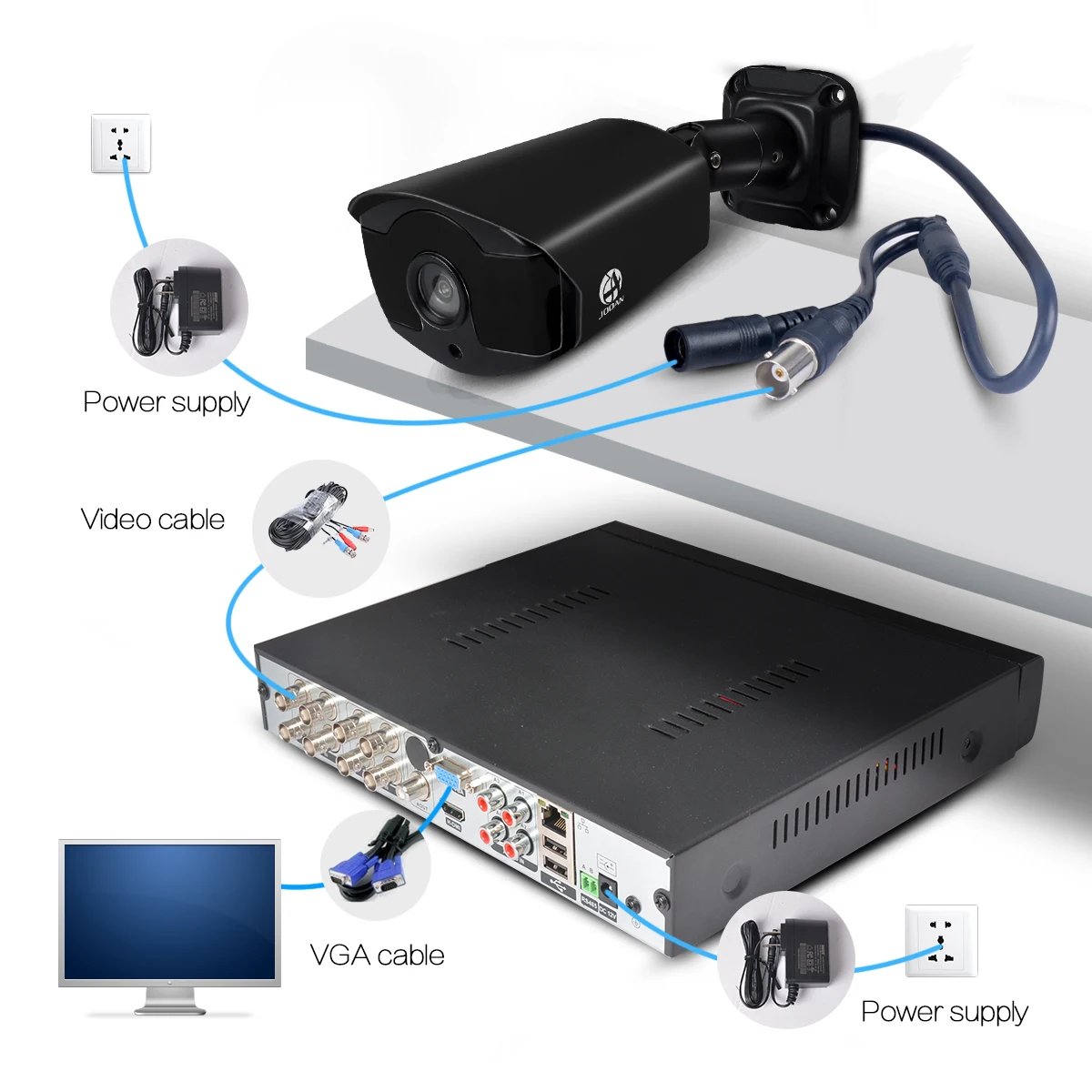 JOOAN уличная камера безопасности AHD 2.0MP 323+ V30E 4 массива светодиодов CCTV камера с OSD меню ночного видения Bullet Camare