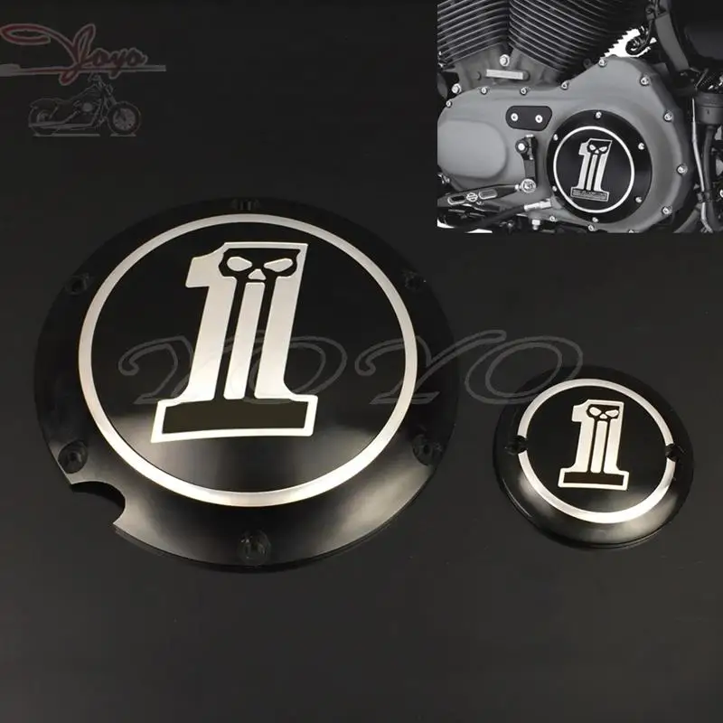 Motorcycle Black Skull Derby Cover Timer Cover For Sportster XL883N Iron XL1200N Nightster XL1200V Seventy Two