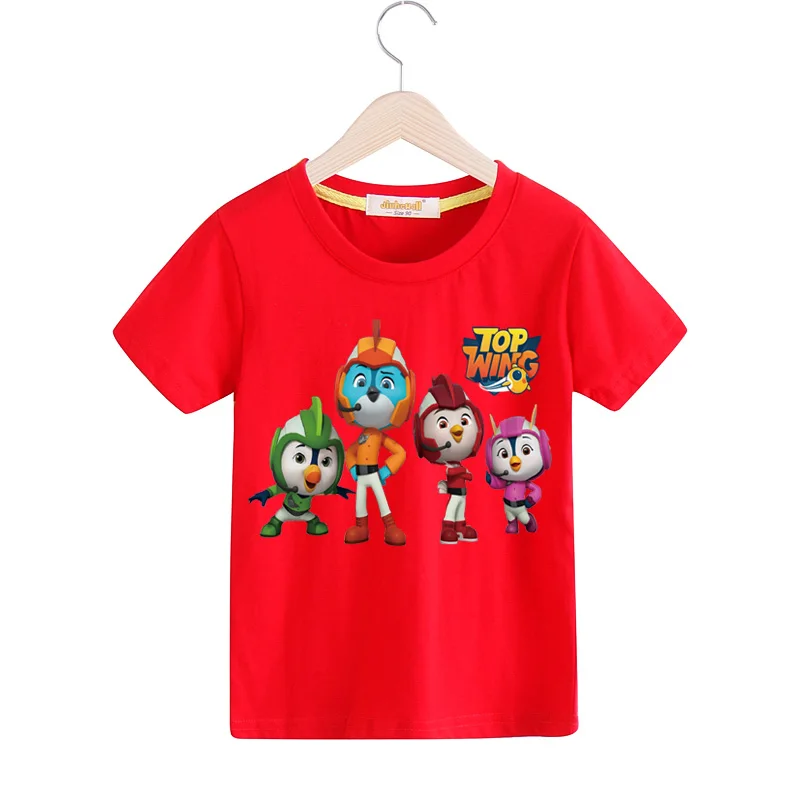 Child Kids Cartoon Top Wing Print Tee Top Clothing Children Summer Short Sleeve T-shirts Costume Boys Girls Casual Tshirts TX157 (3)