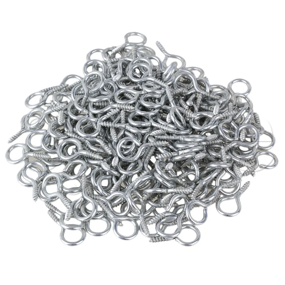 

200pcs 3# Screw Eye Pins for Crafts Home Projects Creative Designs Silver