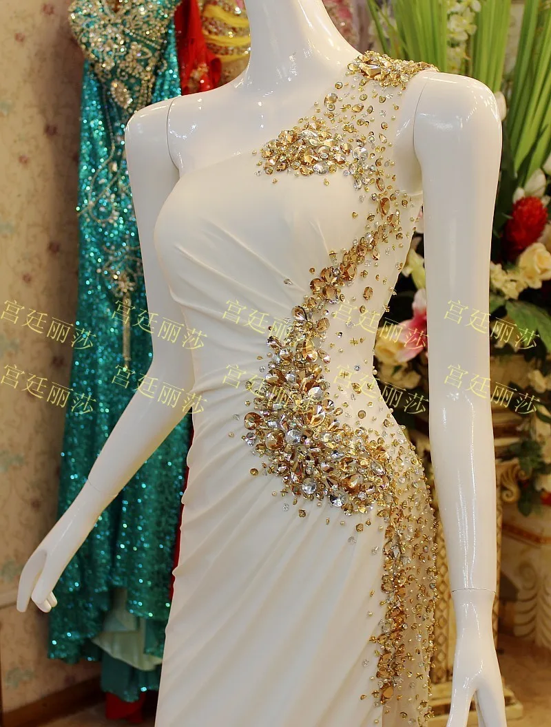 Новинка, горячая распродажа, Abendkleider De Festa Longo Crystal Vestidos, длинное вечернее платье с блестками, Сексуальные вечерние шифоновые платья для выпускного вечера