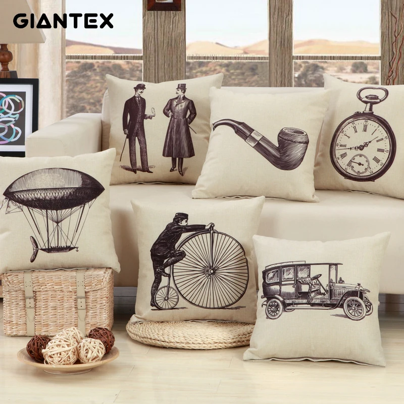 

Retro Cushion Cover Decorative Pillowcase Throw Pillow Covers 45x45cm cojines decorativos para sofa housse de coussin kussenhoes