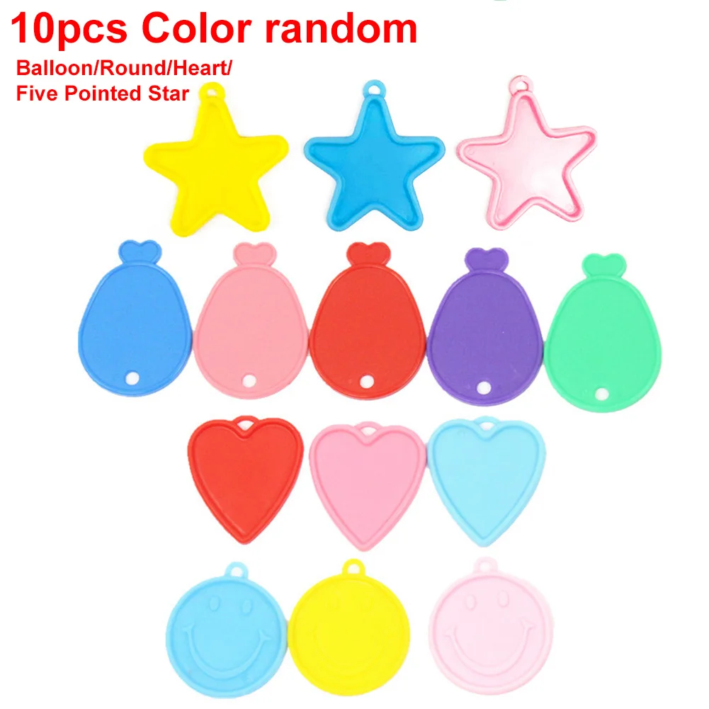 

10pcs Valentine's Day Hanging Pendant Balloon Weight Decorative Bright Color Gravity Block Birthday Wedding Cute Aluminum Foil