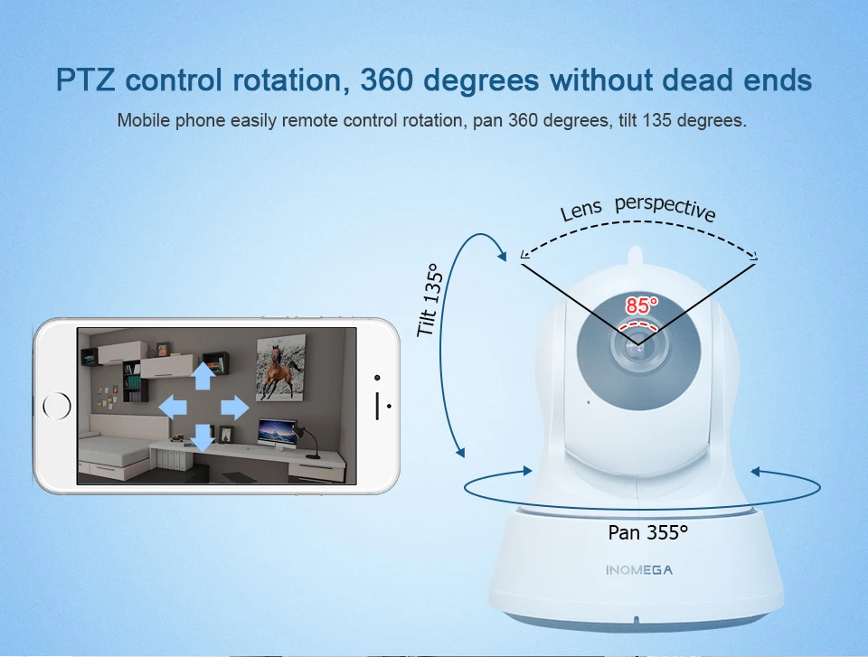 INQMEGA 1080P облачная камера безопасности, камера видеонаблюдения для помещений, камера ночного видения, Wifi, технология AI